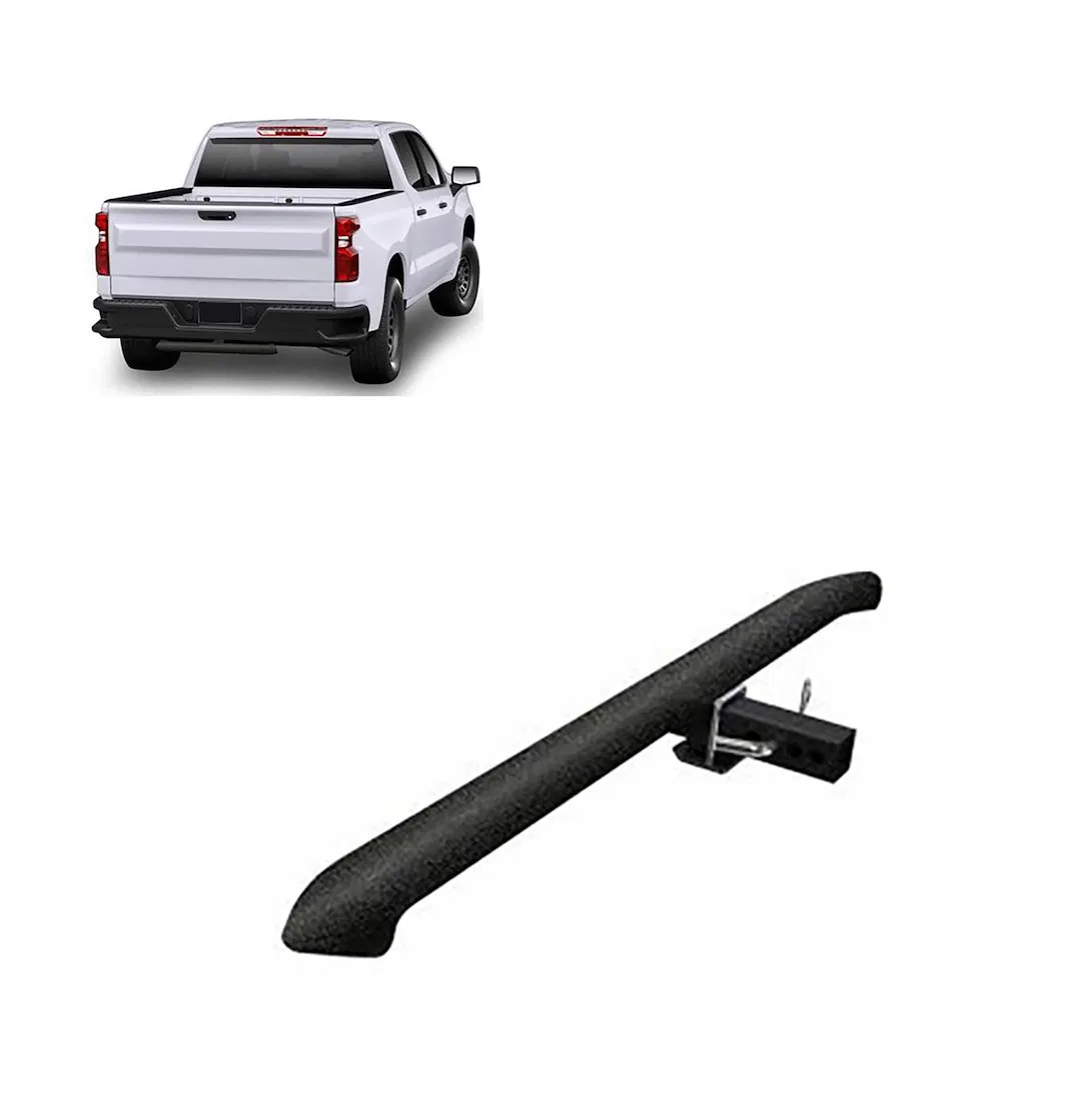 RAZ48T – BLACK HORSE Truck Step, Hitch Mount Fits 2 Inch Receiver 3-1/2 Inch Round Tapered Textured Black Steel 48 In...